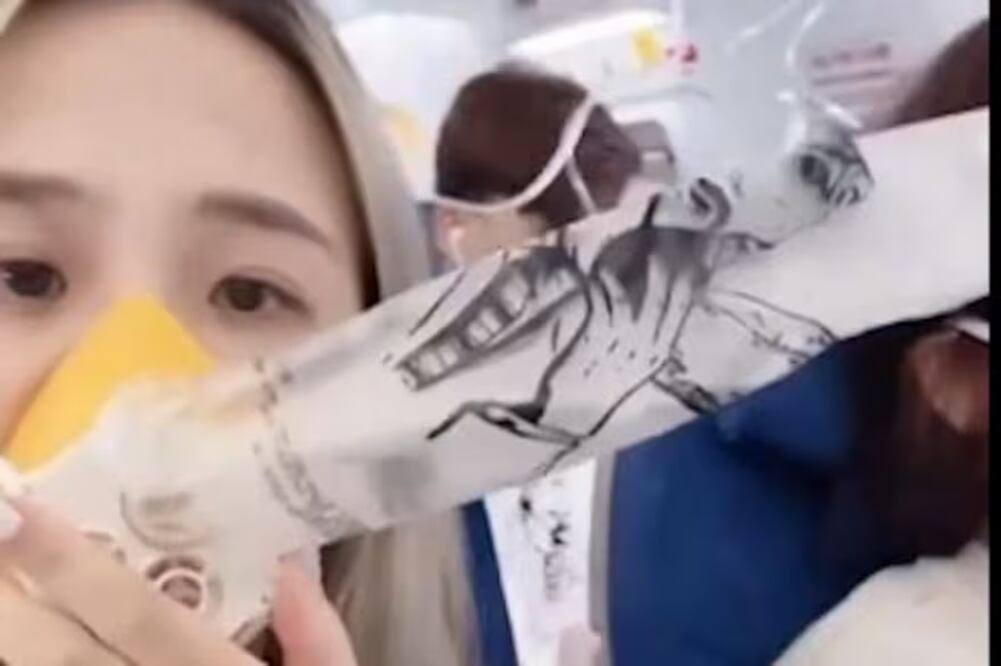 Una pasajera registró un problema en el Boeing 737 Max de Korean Airlines que los hizo vivir momentos de pánico. FOTO: CAPTURA