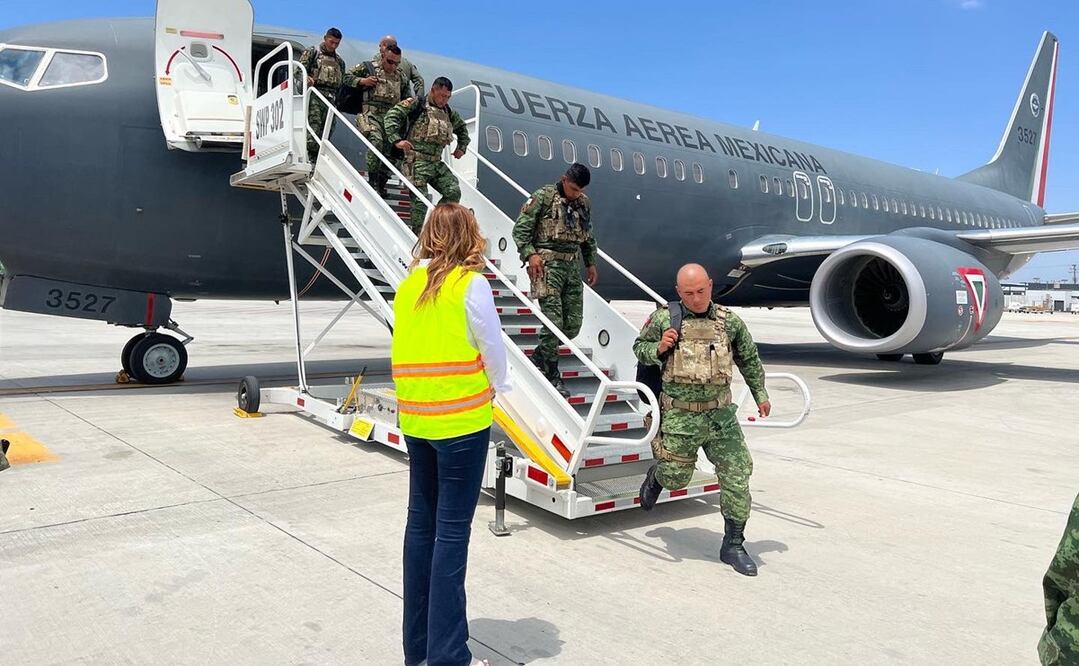 La gobernadora Marina del Pilar agradeció la llegada del Ejército y Guardia Nacional a BC. FOTO: Twitter @MarinadelPilar