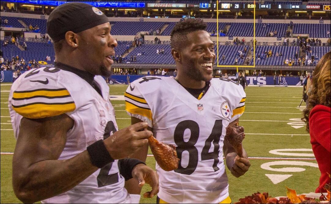 Le'Veon Bell y Antonio Brown en los Steelers. Foto: Agencias
