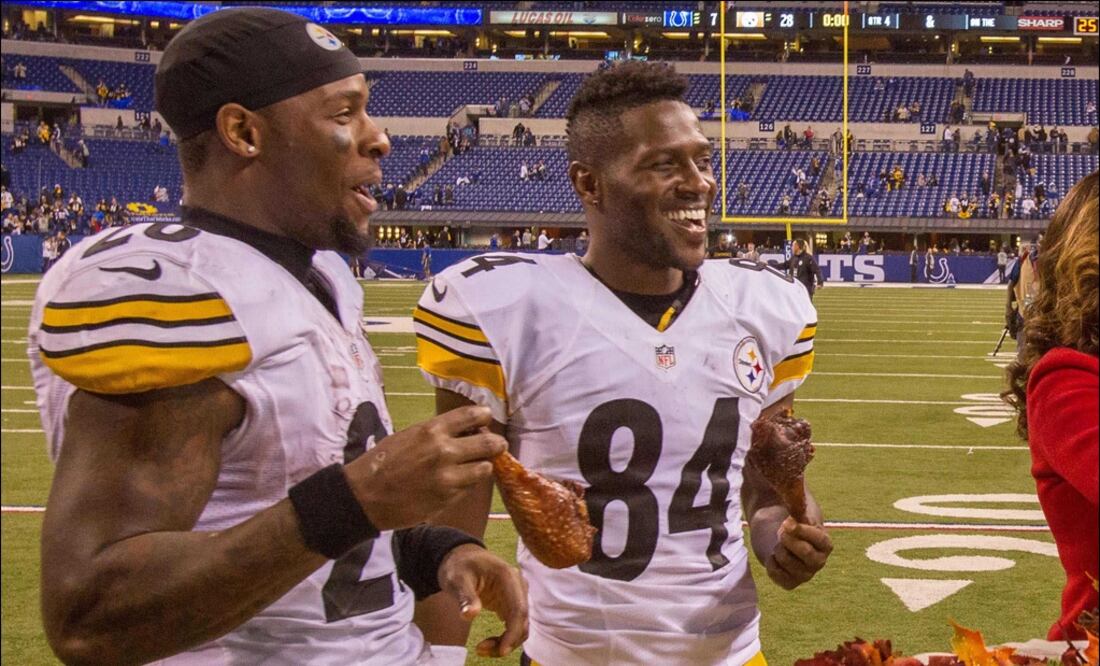 Le'Veon Bell y Antonio Brown en los Steelers. Foto: Agencias