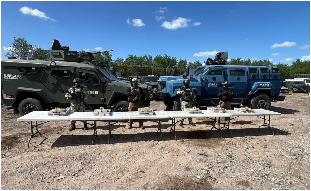 El Ejército Mexicano logró asegurar 84 paquetes de droga oculta dentro de blocks de cemento en Tamaulipas. Foto: Especial