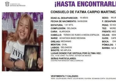 Fátima, de 19 años, subió a una combi en Tultitlán, pero no llegó a su trabajo; lleva 5 días desaparecida