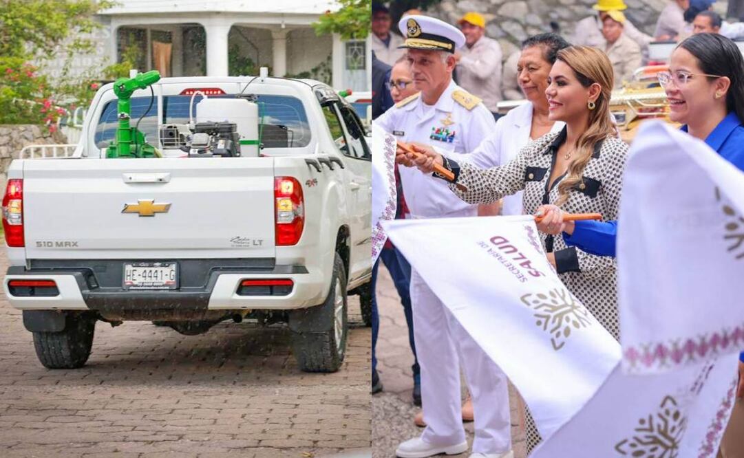 La gobernadora Evelyn Salgado Pineda dio el banderazo de salida a las nuevas brigadas de fumigación del vector en las ocho regiones de la entidad. Foto: Especial