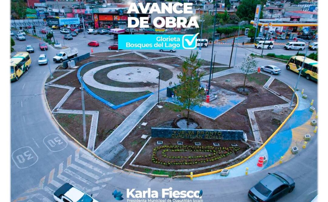 La nueva Ley General de Movilidad del Estado de México hizo un análisis para la intervención con urbanismo táctico en la glorieta de Bosques del Lago. Foto: Especiales