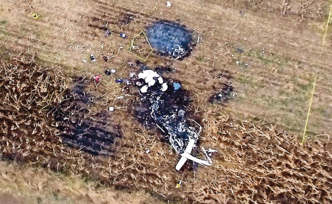 Ariel view of the scene of the helicopter accident where Moreno Valle and Martha Érika Alonso died – Photo: STR/AFP	