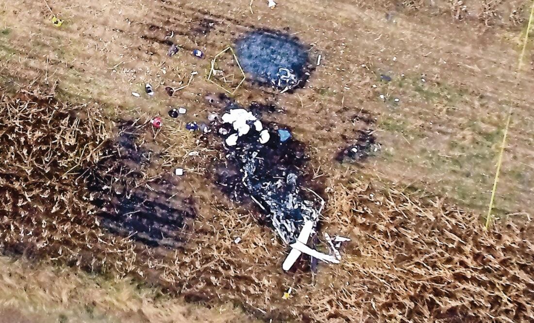 Ariel view of the scene of the helicopter accident where Moreno Valle and Martha Érika Alonso died – Photo: STR/AFP