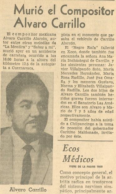 A 50 años de la muerte de Álvaro Carrillo, el compositor de “Sabor a mí”