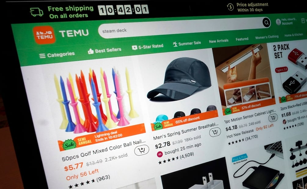 La UE multó a Temu por no "identificar, analizar y evaluar los riesgos sistémicos" que su oferta de productos ilegales tiene para los consumidores. Foto: AP