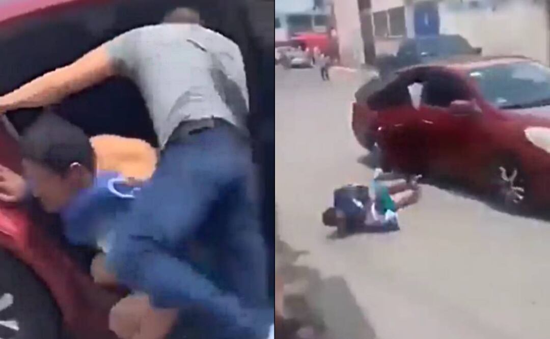 Foto: Captura de pantalla/El Universal/ El joven de 22 años de edad se lanzó del auto en movimiento