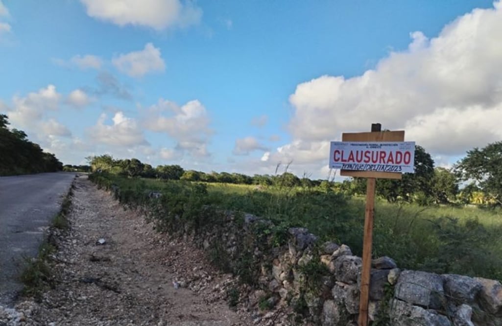 Profepa clausura obra de Dzemul. FOTO: Especial/ EL UNIVERSAL/