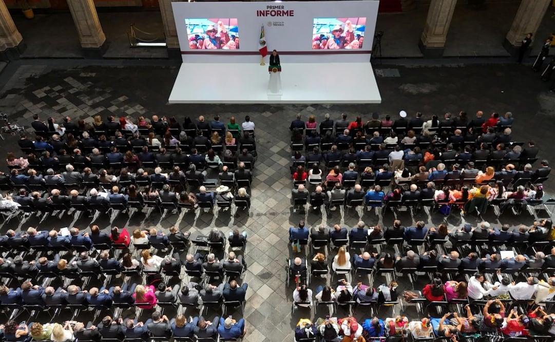 Familia, gabinete y otros poderes, así la organización de los invitados al primer informe de gobierno de la presidenta Claudia Sheinbaum. Foto: Presidencia