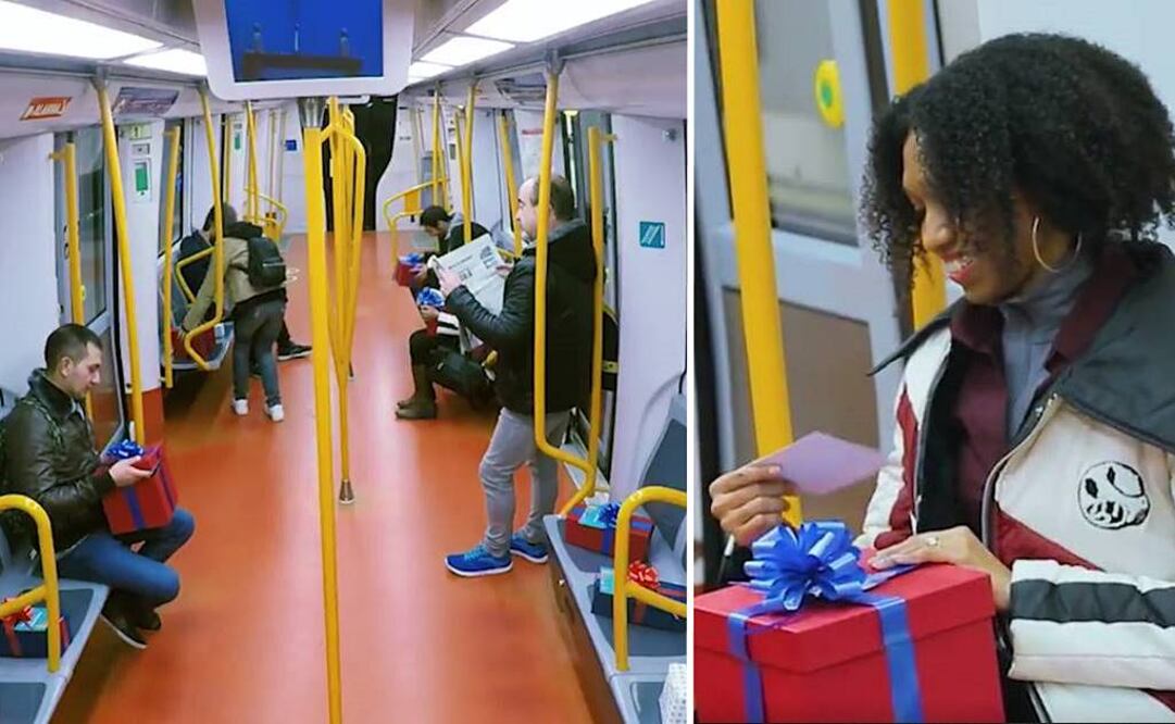 Metro de Madrid sorprende a sus usuarios con regalos de Navidad