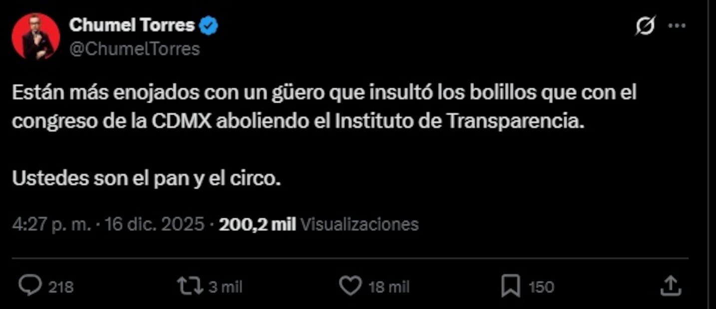 Chumel Torres reacciona a caso del panadero Richard Hart. Foto: Captura de pantalla