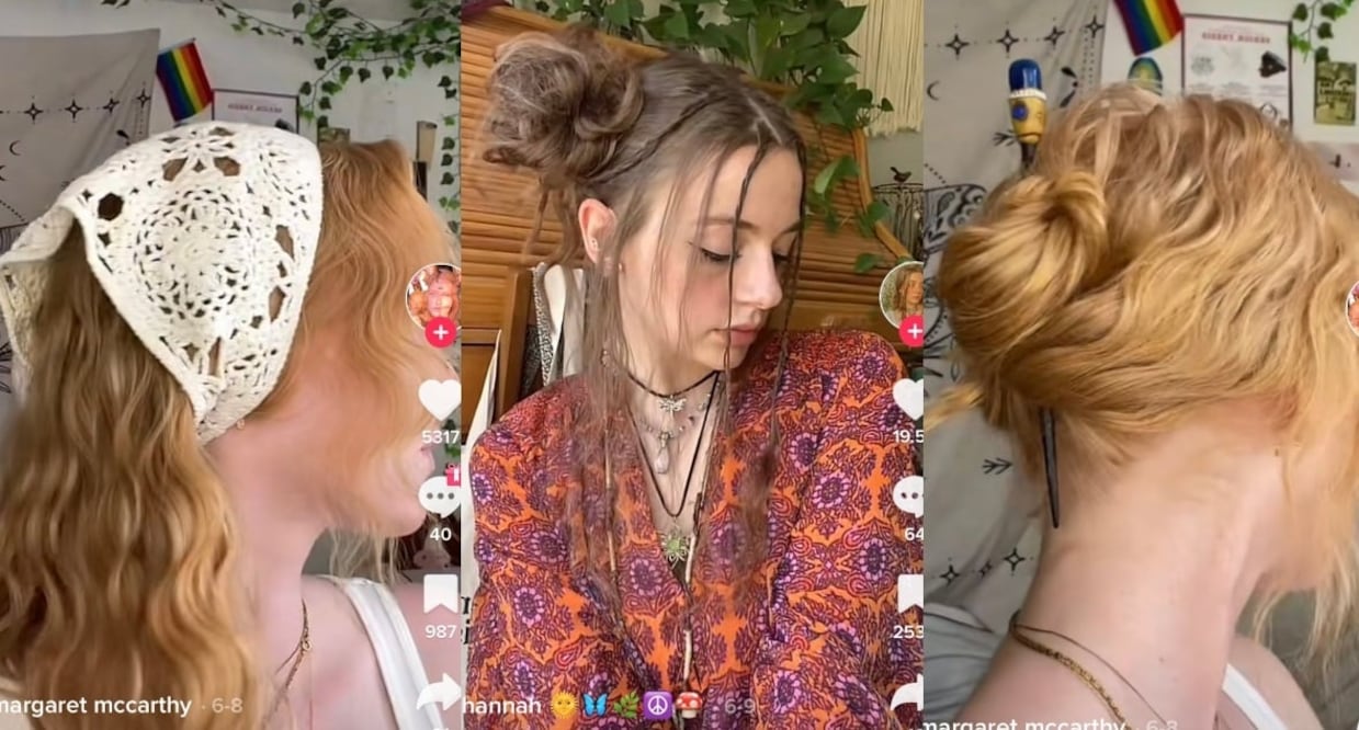 En TikTok puedes encontrar muchas ideas para lucir peinados aesthetic este verano. Foto: TikTok (@margaretgoose y @hannahdrapsinski)