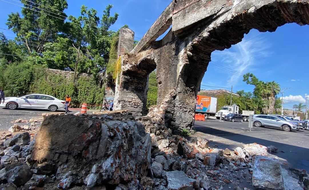La estructura, que forma parte de la exHacienda de San Carlos Borromeo, fue dañada considerablemente este miércoles. Foto: Especial