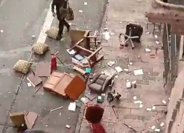 En marcha por Carlos Manzo, grupo de embozados irrumpe en Palacio de Gobierno en Morelia; hay 7 detenidos