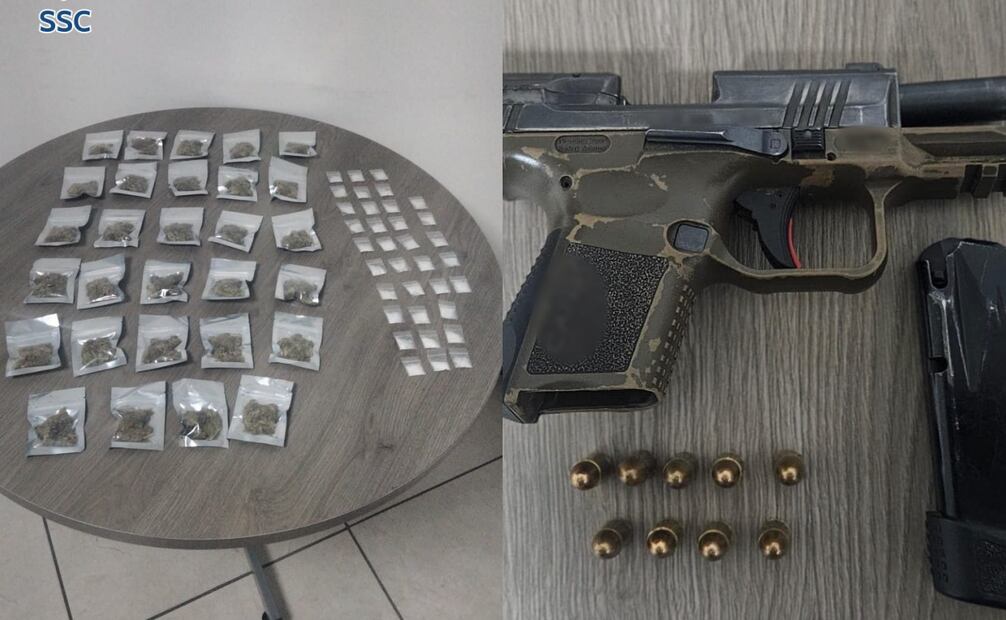 Se les encontraron 35 dosis de crystal, 29 de marihuana así como un arma de fuego y nueve cartuchos, por lo cual fueron aprehendidos.
Foto: Especial.