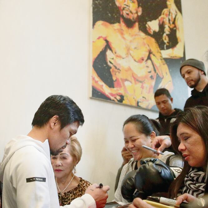 El filipino pelea el sábado contra Adrien Broner. JAE C. HONG. AP