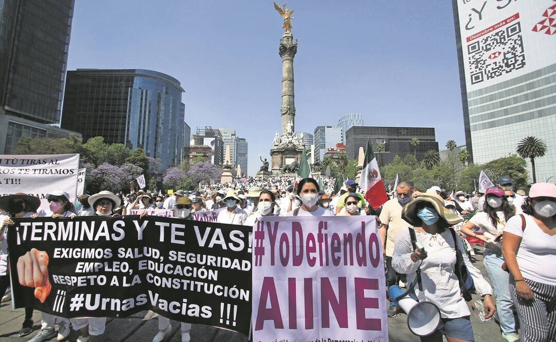 En la Ciudad de México, la marcha fue del Ángel de la Independencia al Monumento a la Revolución. Foto: Carlos Mejía/ EL UNIVERSAL.