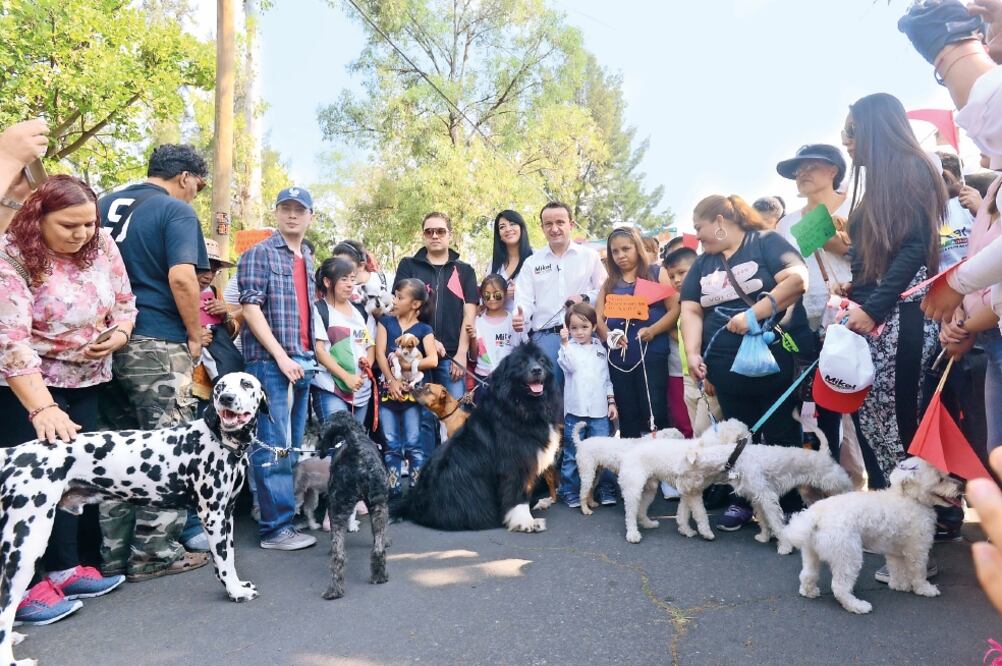 Rescate. Ante vecinos de la delegación Iztapalapa, Mikel Arriola exhortó a rescatar a perros de los albergues , así como a esterilizar a mascotas (ESPECIAL)