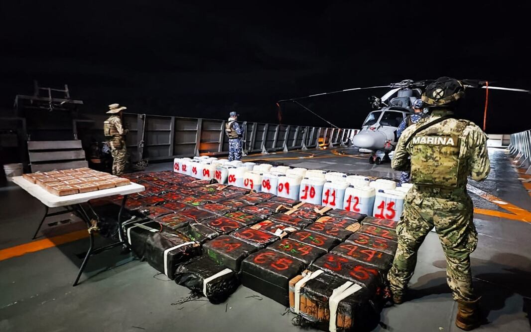 Decomiso de droga en Lázaro Cárdenas, Michoacán. Foto: AFP