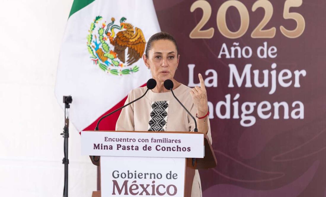La presidenta Claudia Sheinbaum Pardo encabezó un Encuentro con familiares de las victimas por el derrumbe de la Mina Pasta de Conchos, en San Juan de Sabinas, Coahuila. Foto: Hugo Salvador/EL UNIVERSAL