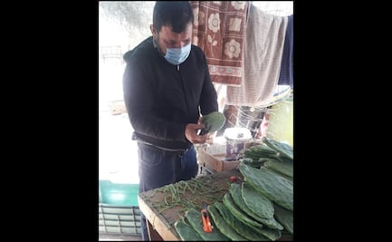 "Vamos a aguantar lo más que se pueda", dicen comerciantes de nopales que enfrentan la contingencia 