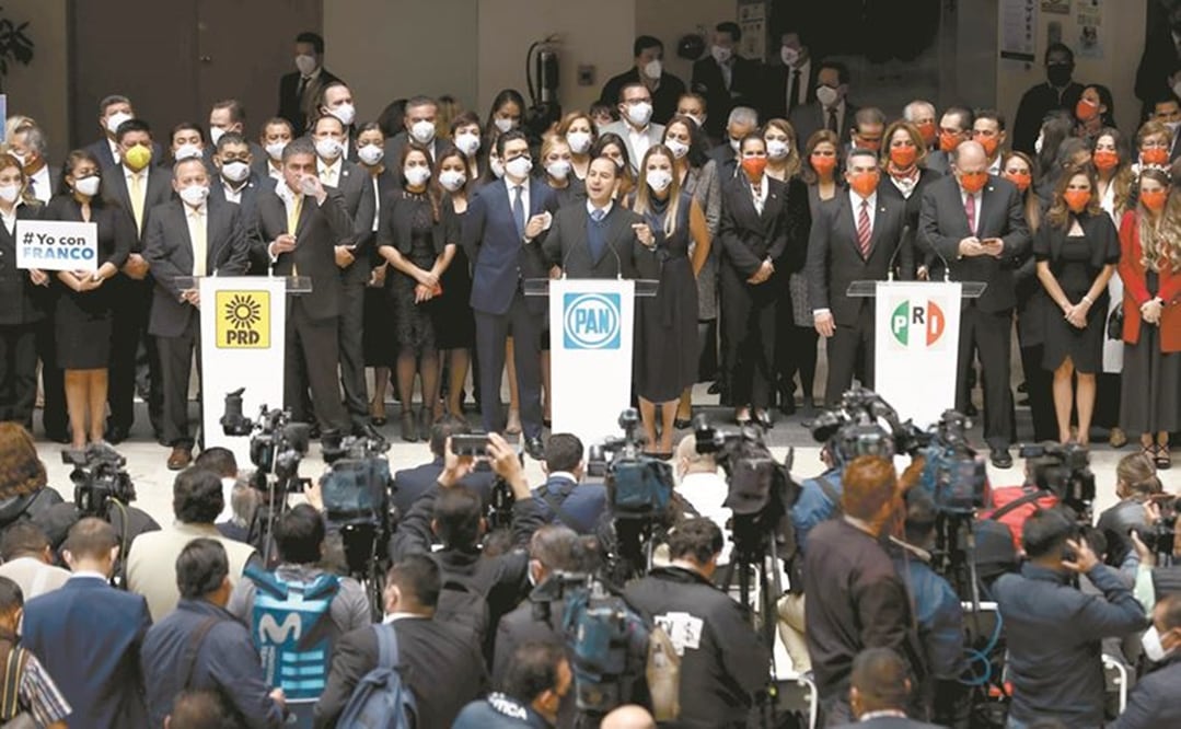 Va Por México realizó ayer un evento para definir la agenda que trabajará en el Congreso de la Unión. Foto: Diego Simón/ EL UNIVERSAL.