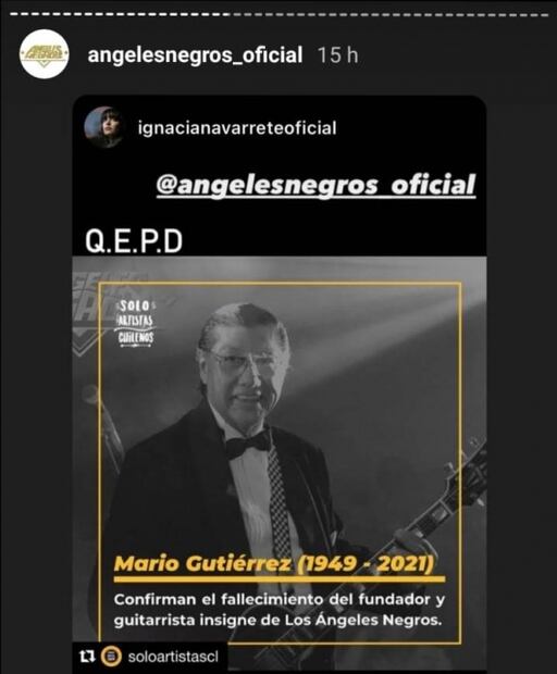 Adiós a Mario Gutiérrez, el guitarrista que colmó de talento a Los Ángeles Negros
