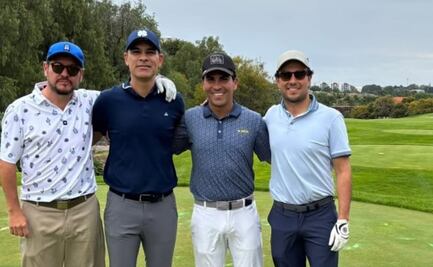 Checo Pérez disfruta de su tiempo libre; juega golf con Rafa Márquez