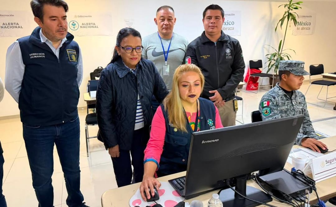 Rosa Icela Rodríguez supervisa puesto de mando de Alerta Nacional de Búsqueda (11/07/2026). Foto: Especial