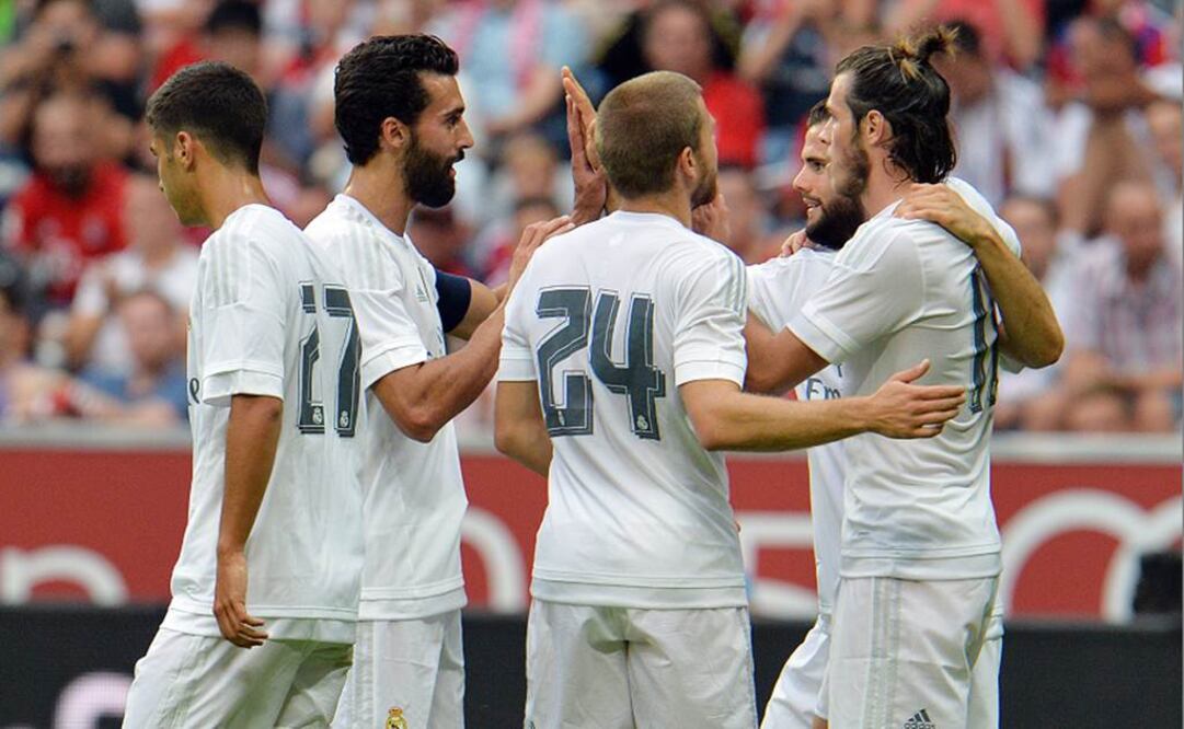 El Real Madrid celebra un gol. AP