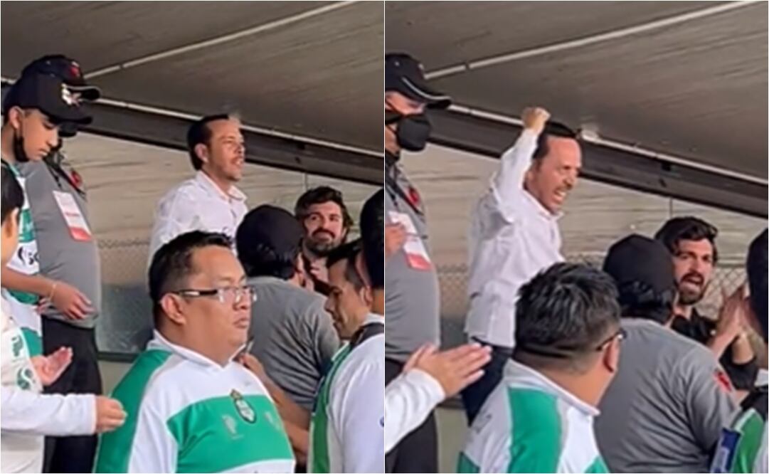 VIDEO: Técnico de Santos disfruta la goleada de su equipo en la tribuna con los aficionados