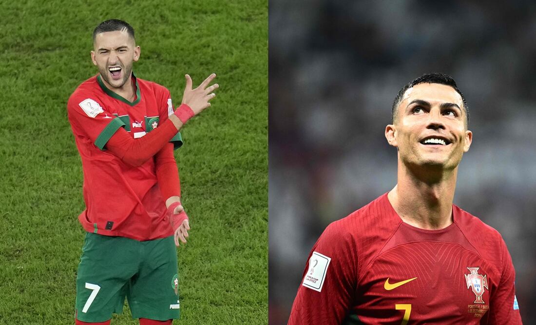 Hakim Ziyech y Cristiano Ronaldo, las figuras de su selección. FOTO: ESPECIAL