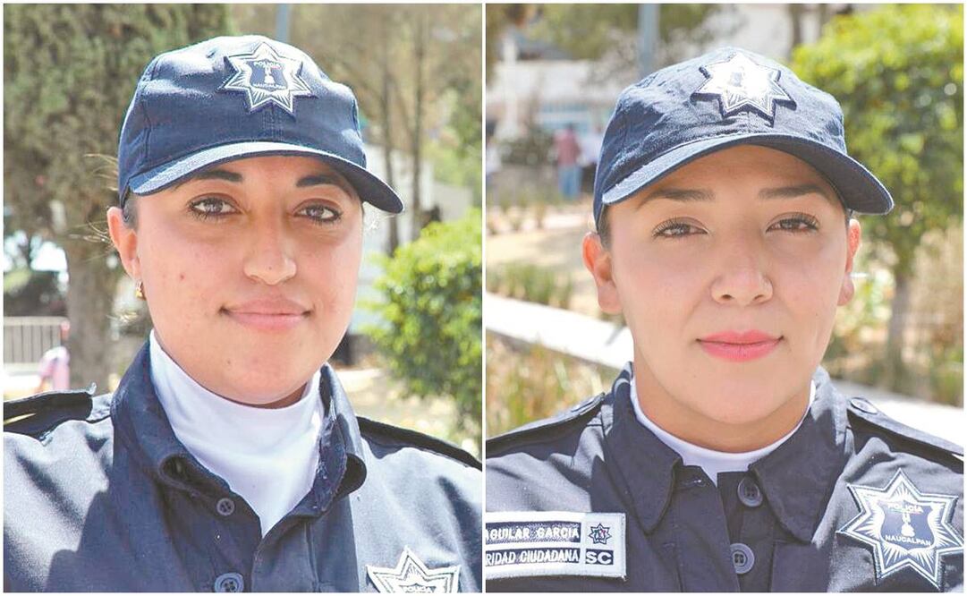 Brianda Martínez encontró en la policía municipal el soporte para hacerse cargo de sus hijos (izquierda). Maricela Aguilar, de 26 años, cambió su percepción sobre la policía al ingresar a la corporación (derecha). Fotos ESPECIAL