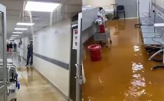 Ruptura de tubería provoca encharcamientos en Hospital del ISSSTE de Gómez Palacio, Durango; banco de sangre y urgencias se ven afectados