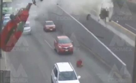 Captan en video choque en Periférico Norte: camioneta sale "volando"