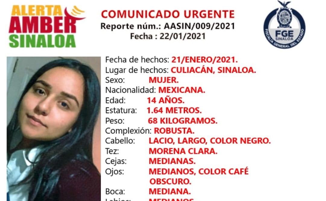 Buscan a Ana Sofía en Sinaloa; salió a visitar a una amiga y no regresó