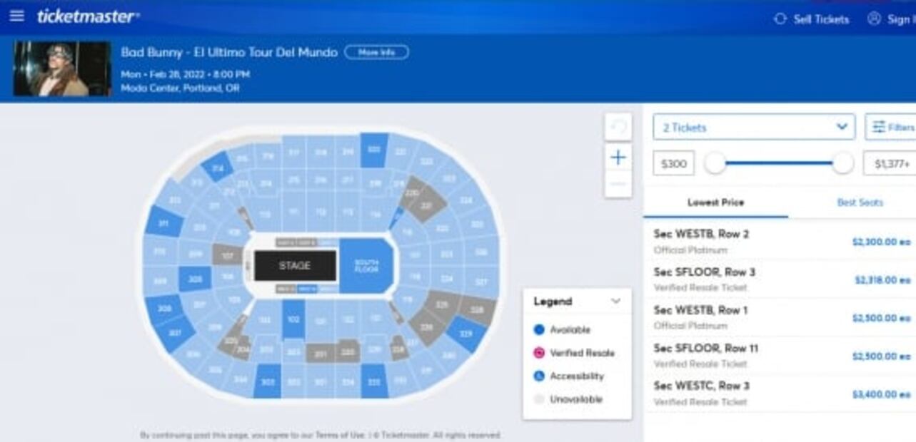 Boletos para conciertos de Bad Bunny rebasan los 67 mil pesos