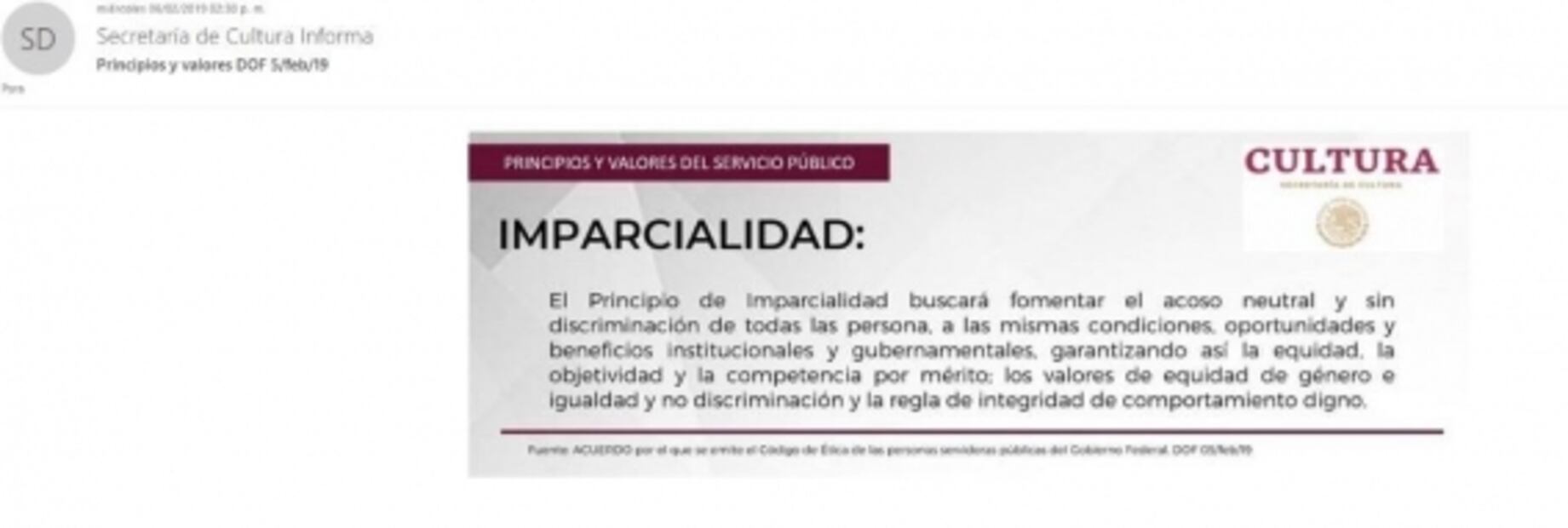 Por error, Secretaría de Cultura pide a empleados "fomentar el acoso"