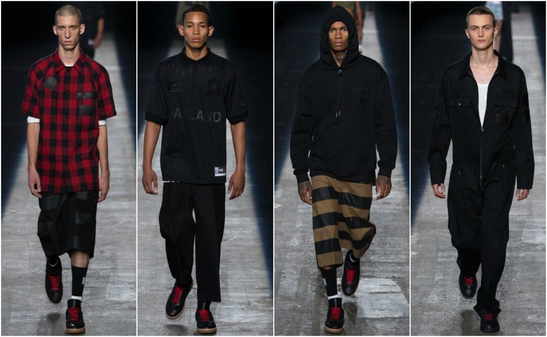Alexander Wang se centró en un estilo más desenfadado y relajado, en el que destacaron los overoles, así como las camisas a cuadros y sudaderas que los modelos llevaron con bermudas y sneakers