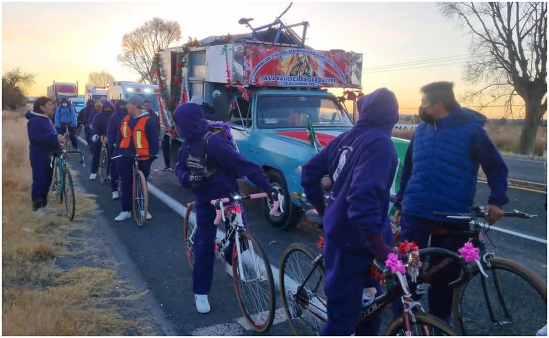 Un grupo de peregrinos en su paso por la autopista Texmelucan-Puebla, fue embestido por un conductor de un camión mientras se dirigían a la Basílica de Guadalupe en la CDMX (11/12/2024). Foto: Especial