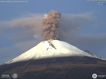 Volcán Popocatépetl registra otra explosión con alto contenido de ceniza