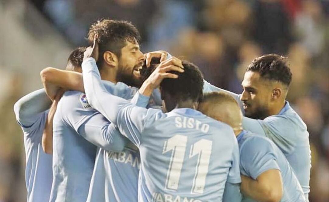 Celebración del Celta tras la anotación del mexicano Néstor Araujo FOTO TOMADA DE TWITTER @RCCelta