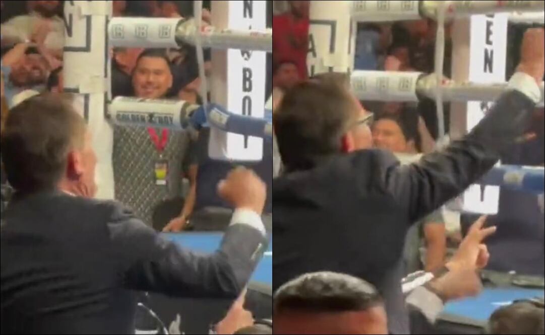 Julio César Chávez festejó con mucha euforia la victoria de Jaime Munguía / FOTO: ESPECIAL