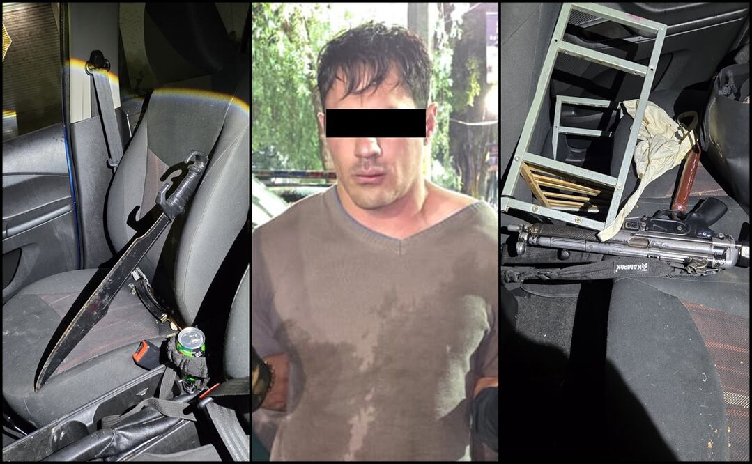 El detenido fue trasladado, junto con lo asegurado, a la Fiscalía de Investigación Estratégica del Delito de Homicidio. Foto: Especial