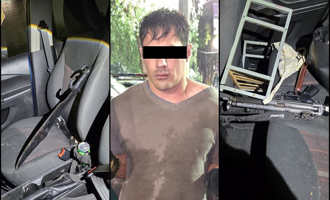 El detenido fue trasladado, junto con lo asegurado, a la Fiscalía de Investigación Estratégica del Delito de Homicidio. Foto: Especial