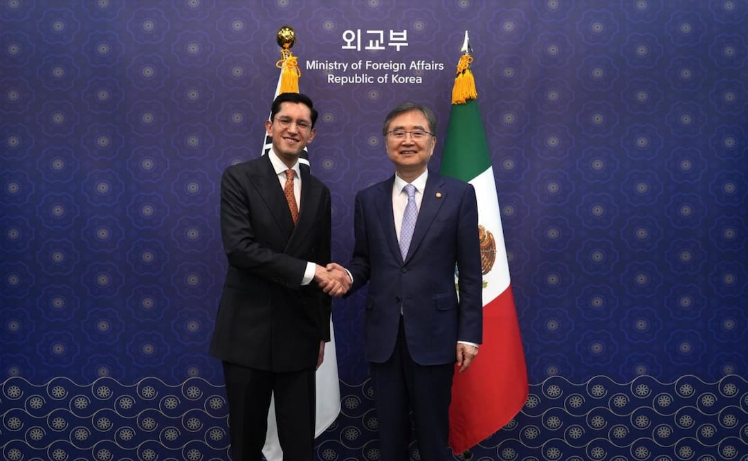 El canciller Roberto Velasco Álvarez se reunió con su homólogo coreano, Cho Hyun, durante su gira de trabajo en Seúl. Foto: SRE