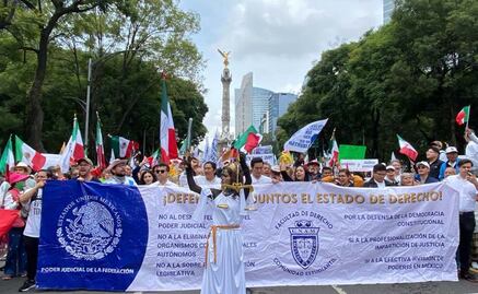 Estudiantes, organizaciones y sociedad civil marchan del Ángel al Senado contra reforma judicial de AMLO
