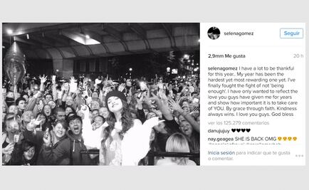 Agradecida, Selena Gomez regresa a Instagram